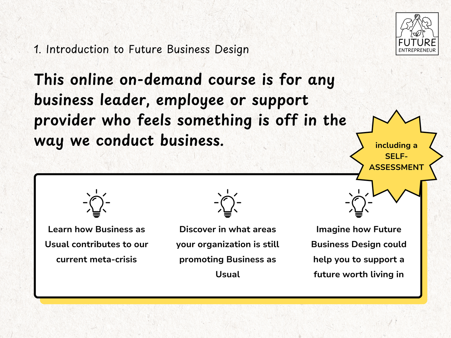 1. Introduction to Future Business Design